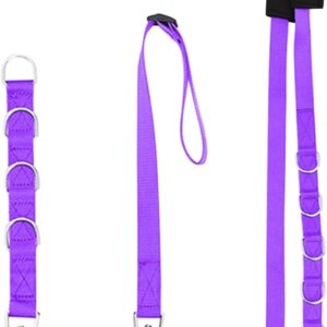 3Pcs Pet Dog Grooming Harness Strap Noose Restraint Belly Pad Leash Neck and Haunch Holder Grooming Adjustable Table Rope with D-Rings Bathing Band(Purple)