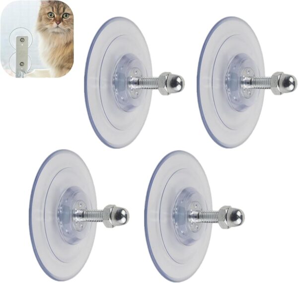 4 PCS Cat Perch Window Suction Cups Sturdy Cat Window Perch Suction Cups Replacement Screw Mount for Cat Window Seat Cat Hammock Hanging Pet Supplies(85MM)…