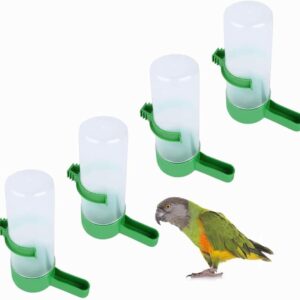 4 Pcs Bird Food Water Dispenser Bird Drinker Bird Cage Bottle Pet Waterer for Parrot Lovebird Cage Accessories