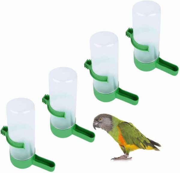 4 Pcs Bird Food Water Dispenser Bird Drinker Bird Cage Bottle Pet Waterer for Parrot Lovebird Cage Accessories