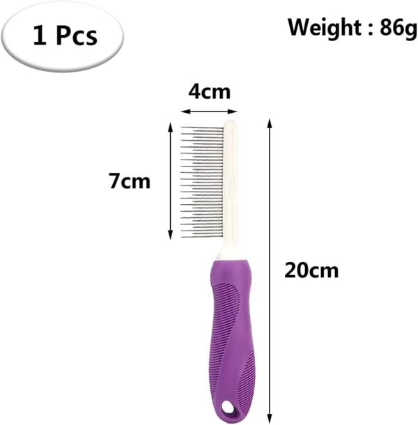 YYHONGMAI Detangling Pet Hair Comb Pet Grooming Comb Long Stainless Steel Teeth Comb for Dogs Cats - Image 2