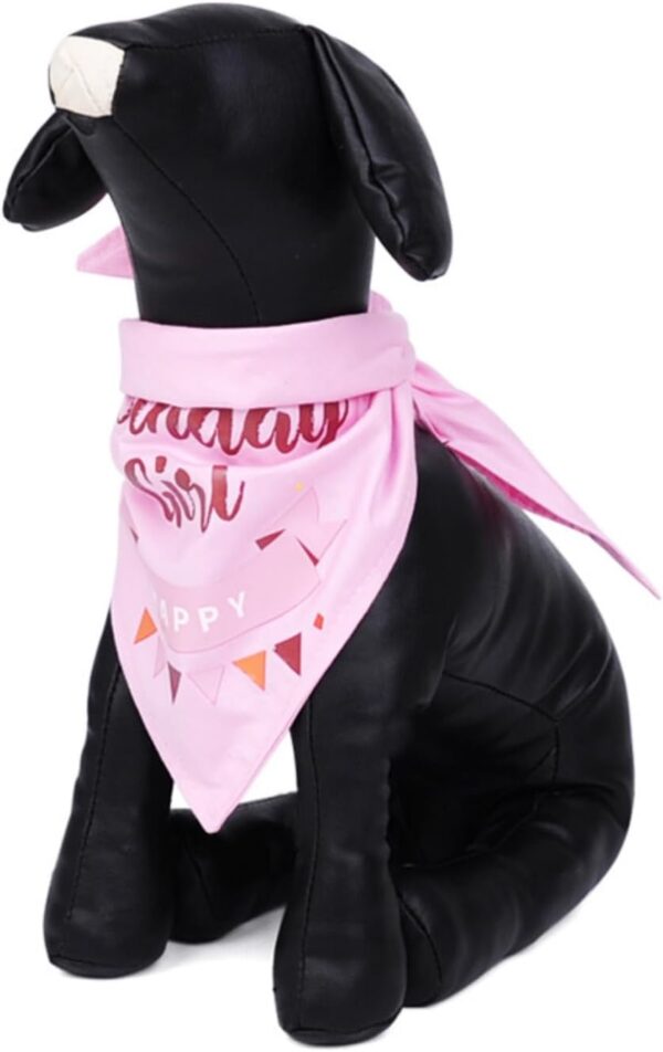 Pet Cat Dog Dog Birthday Party Supplies, Happy Birthday Bandana Scarfs for Girls Boys Dog Birthday Bandana Scarf for Pet Birthday Outfit Party Supplies (Pink) - Image 3