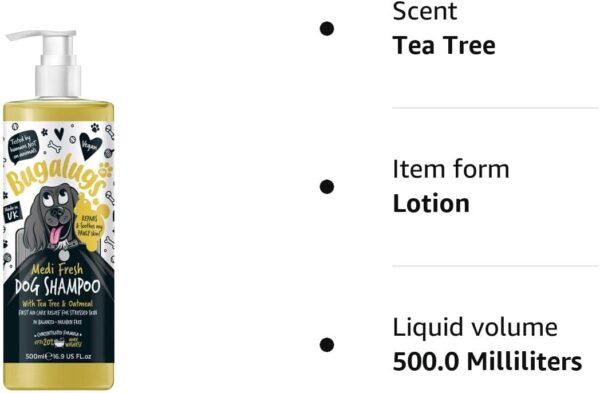 BUGALUGS Dog Shampoo for Itchy Skin Antibacterial And Antifungal Natural Medicated Safe Sensitive Formula - Fast Absorbing Skin Cooling First Aid relief For Cuts Grazes Skin Irritation - Image 10