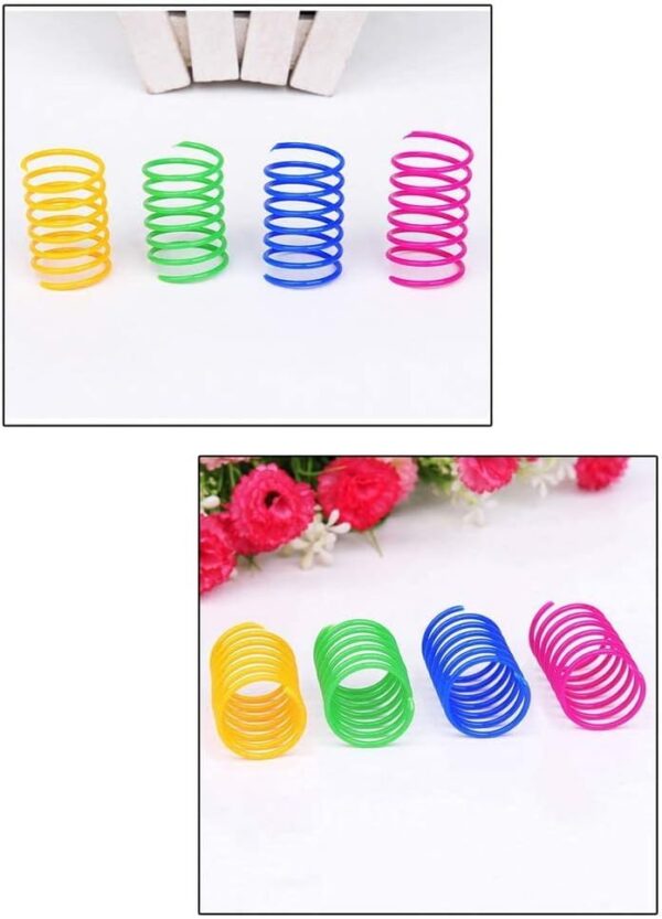 12 pcs Colorful Spring Cat Toys, Cat Spring Toy Spring Toys for Cats BPA Free Plastic Interactive Toys to Kill Time and Keep Fit for Swatting, Biting, Hunting Active Healthy Play Kitten Toys - Image 6