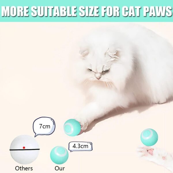 Speedy Panther Quiet Smart Cat Ball Toy Interactive Cat Toys for Indoor Cats Adult Automatic 360° Rotating Kitten Toys with LED Stimulate Hunting Instinct - USB Rechargeable - Image 6