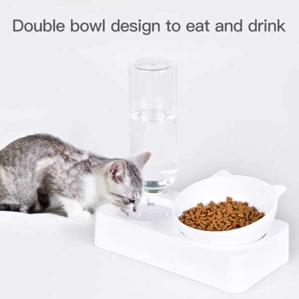 Marchul Cat Gravity Water and Food Bowls, Cat Dog Tilted Water and Food Bowl Set - Image 2