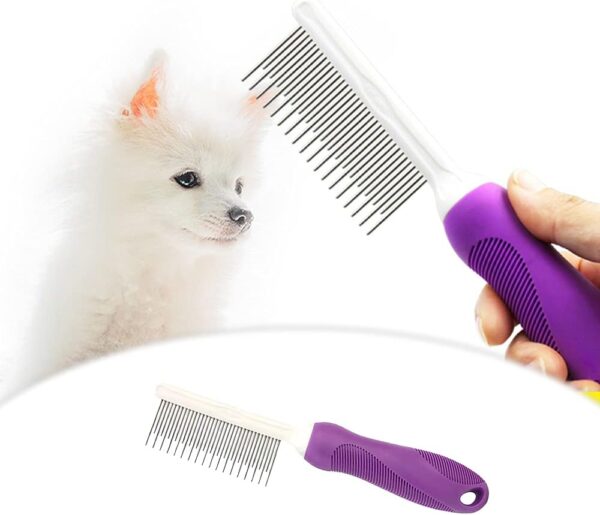 YYHONGMAI Detangling Pet Hair Comb Pet Grooming Comb Long Stainless Steel Teeth Comb for Dogs Cats - Image 8