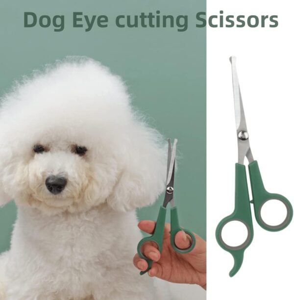 2 PCS Dog Grooming Scissors with Safety Round Tip Pet Grooming Scissors Kit Professional Hair Cutting Scissors Set Pets Grooming Tool for Dogs Cat (Green) - Image 6