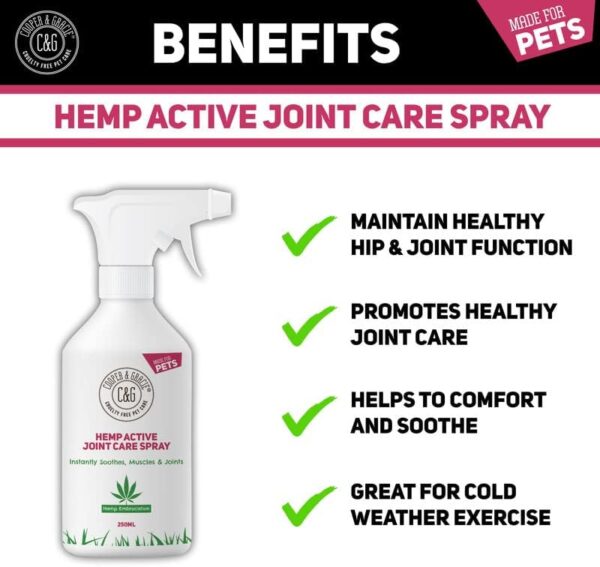 Hemp Active Joint Care Spray | Instant Soothes Muscle & Joint | Quick Absorb | 100% Cruelty Free Vet Recommended | Best For Dogs And Horses | Amazing Essential Oil Embrocation - Image 2