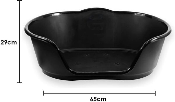 YöL Black Plastic Pet Bed Heavy Duty Waterproof Cat Dog Puppy Basket Medium Re-usable - Image 3