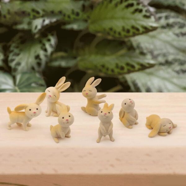 kukifun 7pcs Rabbit Figures Toys, Bunny Cake Toppers Animal Toys set, Rabbit Figurines Ornaments Fairy Garden Decorations Party Favors Gifts Kids Birthday Gift Party Supplies - Image 4