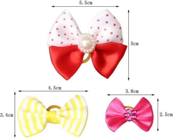 nuosen 50PCS Dog Hair Bows,Pet Hair Bows Tie Puppy Rubber Bands Hair Grooming Accessories - Image 2