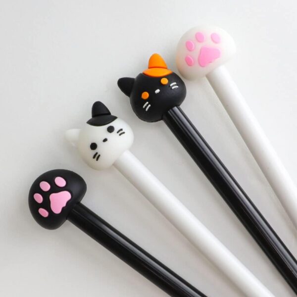 12 Pcs Cute Pens, Black Pens Cat Themed, Cute Stationery Sets Kawaii, Gel Pens Black Ink, Cat Gifts for Women, Cat Pens for Girls,School Supplies,Kids Party Bags(Cat A) - Image 7