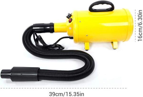 Gravitis Pet Supplies 2800w Professional Pet Hair Dryer with Hose: Powerful Blaster Dog Dryer with Variable Speed (Yellow) - Image 3