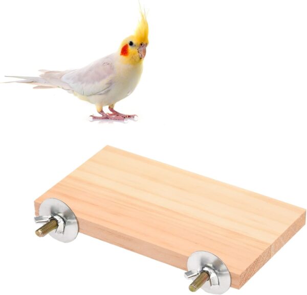 NAUZE 2Pcs Bird Platform Pet Platform Climbing Platform Bird Cage Accessories Wooden Stand Rest Place for Small Animals - Image 4