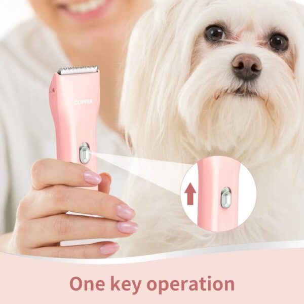 Professional Dog Clippers for Thick Hair, Cordless Cat Clippers for Matted Fur, Rechargeable Pet Dog Grooming Clippers Trimmer for Puppy,Cats,Rabbit,Pink - Image 7