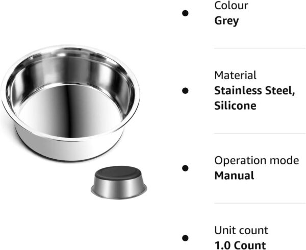 SUOXU Thick Stainless Steel Dog Bowls, Large Dog Bowl With Non-slip silicone Bases, 2500ml Large Dog Feeder Bowls And Water Bowls(XL-25.5cm) - Image 8