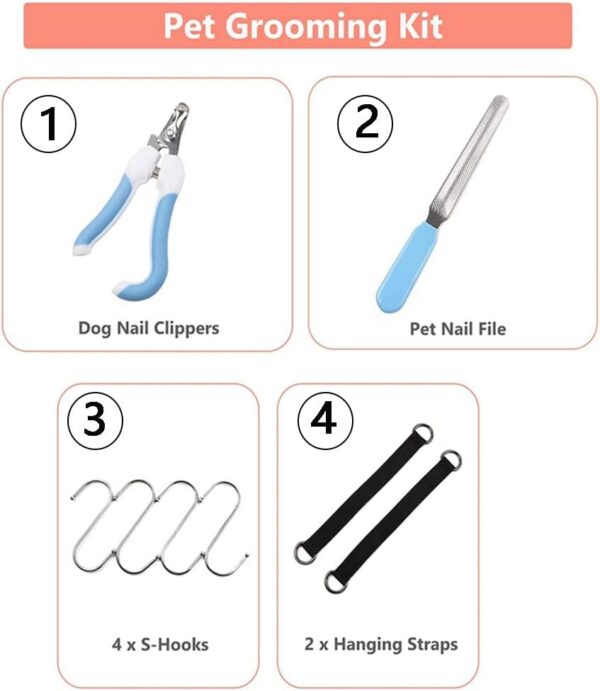 BDHI Dog Grooming Hammock Supplies Kit Pet Grooming Hammock Pet Restraint Sling With Nail Clippers Nail File for Nail Trimming Cutting(Y172-1) - Image 3