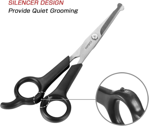 Chibuy Professional Pet Grooming Scissors with Round Tip Stainless Steel Dog Eye Cutter for Dogs and Cats, Professional Grooming Tool, Size 6.70" x 2.6" x 0.43" - Image 2