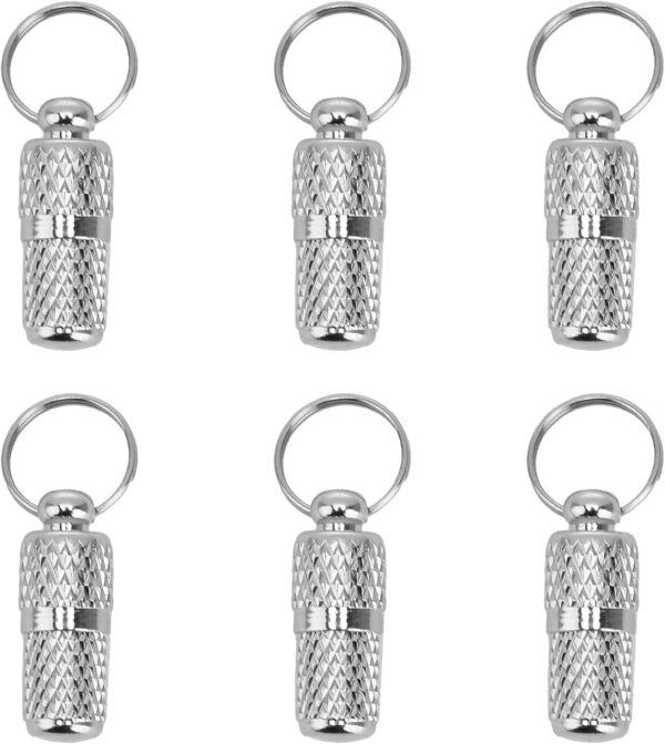 6 Pack Anti-Lost Pet ID Tags Barrel Tube with Address Name Label Pet Gift Tag Supplies Cat Pet ID Tag Anti -Lost Dog Cat ID Tag for Collar of Dog Cat