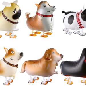 6 Pieces Dog Balloons, Dog Party Decorations Walking Animal Balloons Pet Dog Balloons Dogs Birthday Party Supplies for Kids Balloons Animal Theme Birthday Party Decorations