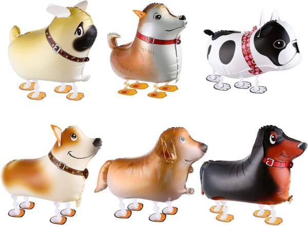 6 Pieces Dog Balloons, Dog Party Decorations Walking Animal Balloons Pet Dog Balloons Dogs Birthday Party Supplies for Kids Balloons Animal Theme Birthday Party Decorations