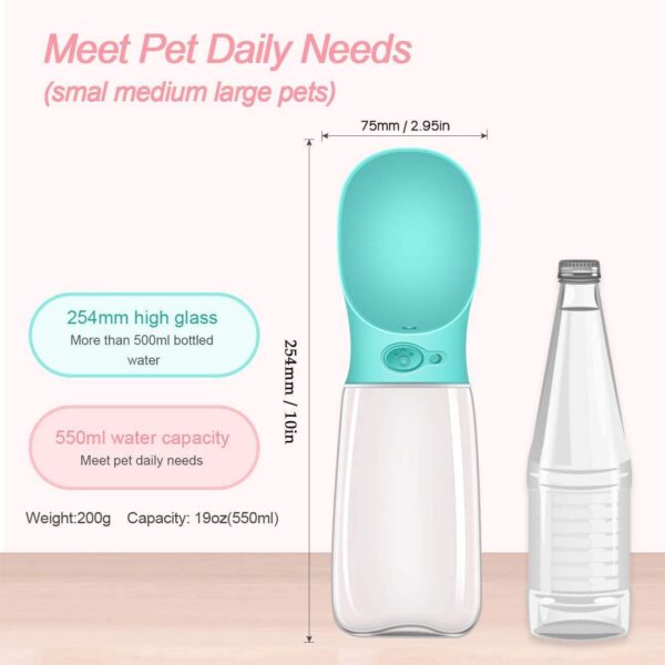 COTOP Portable Dog Water Bottle, 350/550ml Dog Walking Travel Bottle Puppy Water Leak Proof Drinking Dispenser Food Grade Dog Hot Water Drink Bottle , Pet Outdoor Drinking Cup Dog Gift - Image 6