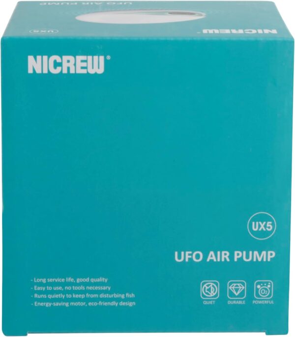 NICREW UFO Aquarium Air Pump, Ultra Silent Air Aerator Pump for Fish Tank, Oxygen Pump with Accessories Included - Image 12