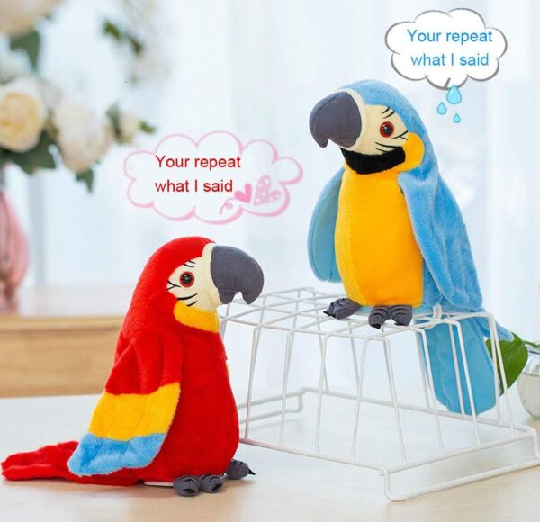 Cutiest Talking Parrot Toy Mimicry Pet Speaking Plush Toy Repeat What You Say Waving Wings Electronic Record Bird Toy Stuffed Animal Interactive Sensory Educational Toy Birthday Xmas Gift - Image 3