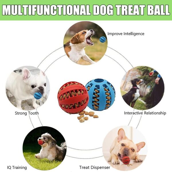 Speedy Panther 2Pcs Dog Treat Dispenser Ball Toy Interactive Dog Toys for Boredom Teeth Cleaning Chew Toy Rubber Ball for Puppy Small Dogs (S) - Image 3