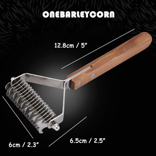 onebarleycorn coat king undercoat rake dog grooming comb,dog brushes for Shedding Stripping Brush Pet Dematting Comb for Dogs and Cats(9+17 Dual Blades) - Image 3