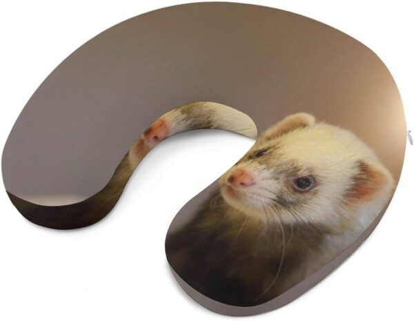 Cute Ferret Pet Neck Pillow for Travel Memory Foam U Shaped Support Cushion Plane Pillows Train Car Office - Image 6