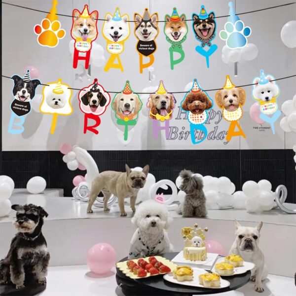 24Pcs Dog Themed Party Decoration Set,Birthday Decorations Doggy Theme Puppy Party Set Dog Party Supplies Pet Dog Party Pack for Birthday Party Including Cupcake Toppers Kids Birthday Decorations - Image 5