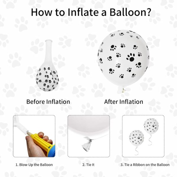 Baipian Paw Balloons, 20 Pcs Dog Paw Balloons, 12 Inch White Paw Print Balloons Pet Latex Balloons Helium for Kids Animal Dog Themed Party, Dog Birthday Decorations, Puppy Dog Themed Party Supplies - Image 8