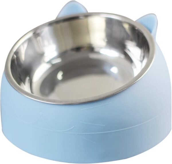 Stainless Steel Pet Cat Bowl, Cat Food Bowl, Cat Feeding Bowl, Cat Water Bowl 2 Pack (400 ml,blue+green) - Image 8