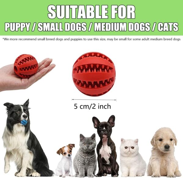 Speedy Panther 2Pcs Dog Treat Dispenser Ball Toy Interactive Dog Toys for Boredom Teeth Cleaning Chew Toy Rubber Ball for Puppy Small Dogs (S) - Image 2