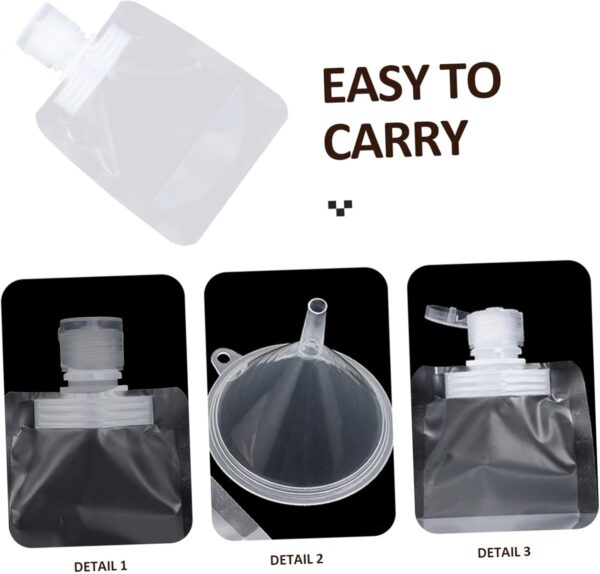 Healeved 3 Sets Liquid Storage Bag Travel Spout Pouch Organizer Bags for Travel Traveling Makeup Bag Travel Body Wash Travel Lotion Clear Packaging Bags Travel Toiletries White The Pet - Image 3