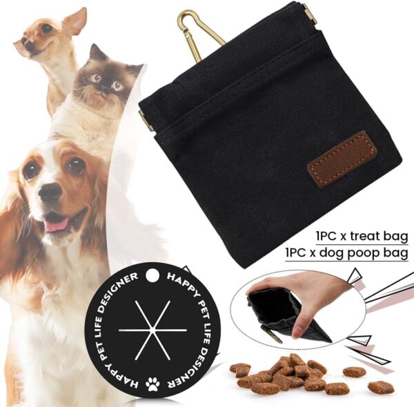 AUTUUCKEE 1 Pc Dog Treat Pouch, with Dog Poop Bag Pet Supplies Travel Detachable Waist Outdoor Portable Waterproof Dog Treat Bag(Black) - Image 3