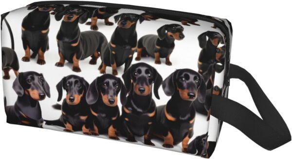 KoNsev Dachshund Weiner Pet Dog Travel Toiletry Bag For Men&Women Accessories Organizer, Tiny Coin Purse Wallet, Little Pouch, Dachshund Weiner Pet Dog, One Size - Image 2