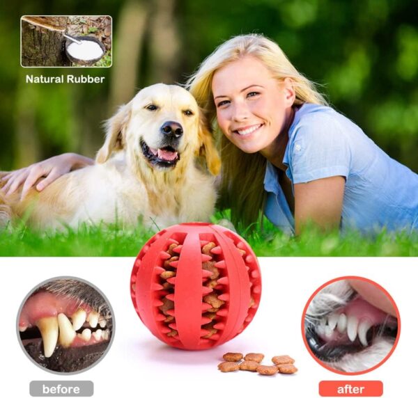 3 Pieces Dog Toy Ball 4.8cm Treat Dispenser Ball Toy Interactive Enrichment Dog Toys for Boredom Small Dog Puzzle Toy Teeth Cleaning Chew Toy Exercise Game IQ Training Ball for Indoor Puppy Cat - Image 4