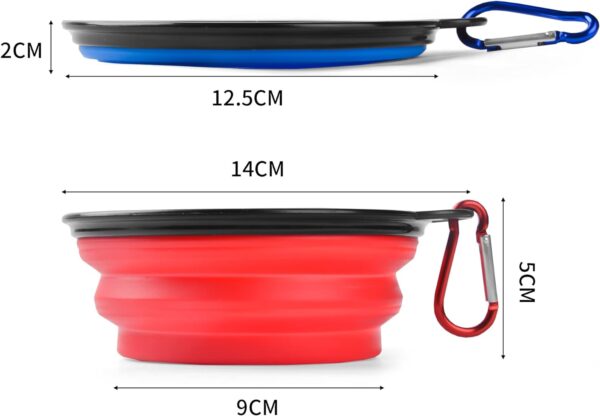 Collapsible Travel Silicone Dog Cat Bowl Portable Pet Food Water Bowl, Feeding trough Portable Drinking Water Drinker with Water Hook, Easy to Carry, Save Space - Image 2