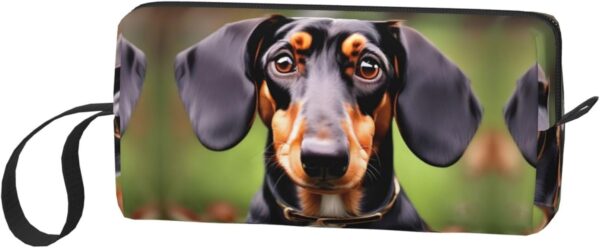 KoNsev Dachshund Weiner Pet Dogs Travel Toiletry Bag For Men&Women Accessories Organizer, Tiny Coin Purse Wallet, Little Pouch, Dachshund Weiner Pet Dogs, One Size - Image 2