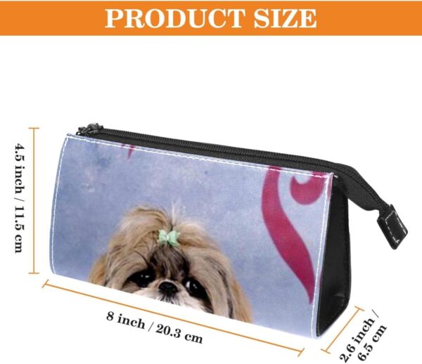 Cosmetic Bag for Women, Adorable Roomy Makeup Bags Travel Water Resistant Toiletry Bag Accessories Organizer, Animal Pet Shih Tzu - Image 2