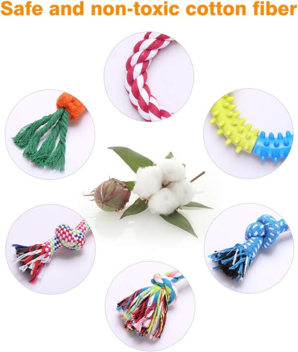 Wefine Dog Toys Puppy Chew Toys from 8 Weeks,Dog Rope Toys 100% Natural Cotton Rope for Small and Medium Dog (10 PCS) - Image 2