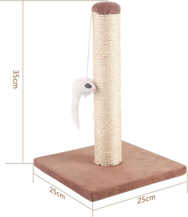 Nobleza - Cat Scratching Post Small Cat Climbing Activity Center Kitty Climbing Tree with sisal Kitten Play Tower with Hanging Toys, Brown, 25 * 25 * 35cm - Image 4