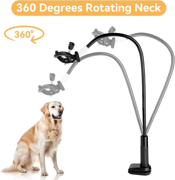 Dog Hair Dryer Holder Hands, 360 Degrees Rotatable Lazy Hair Dryer Stand Adjustable Pet Grooming Table Hair Dryer Stand Holder with Clamp for Dogs Cats Pets Grooming - Image 3