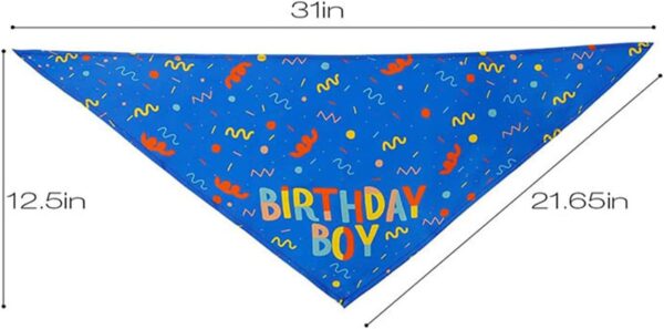 Dog Birthday Bandana,Birthday Dog Bandana Boy Triangle Scarf Triangle Dog Scarfs Bandanas for Small Medium Dogs Pets Birthday Party Supplies (Blue) - Image 2