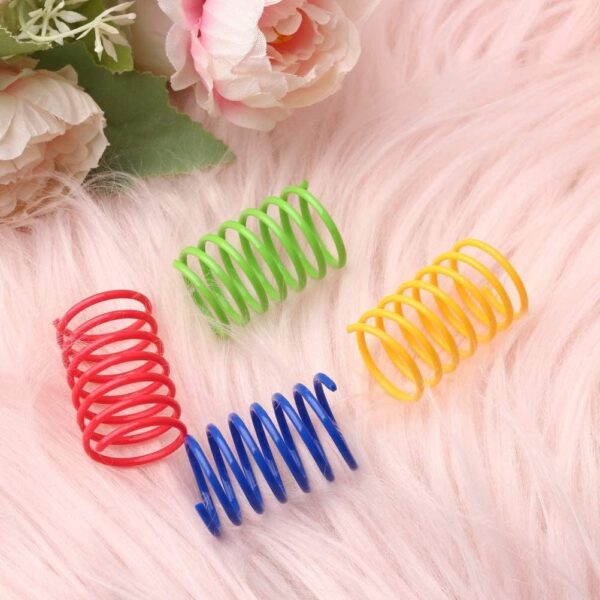 12 pcs Colorful Spring Cat Toys, Cat Spring Toy Spring Toys for Cats BPA Free Plastic Interactive Toys to Kill Time and Keep Fit for Swatting, Biting, Hunting Active Healthy Play Kitten Toys - Image 7