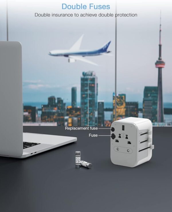 TESSAN Universal Travel Adapter Worldwide with 2 USB C and 2 USB A Ports, Universal Plug Adaptor UK to World, International Travel Adapter for Multi Countries EU, USA, UK, Australia, Thailand etc. - Image 5