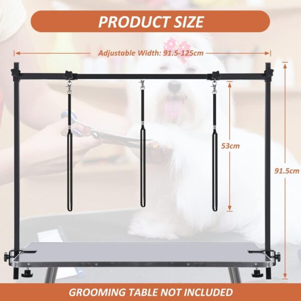 HIDOG Dog Grooming Arm with Clamp, H-Shape Adjustable Dog Grooming Table Arm with Loop Noose, Height and Width Adjustable Pet Grooming Supplies for Dogs and Cats - Image 2